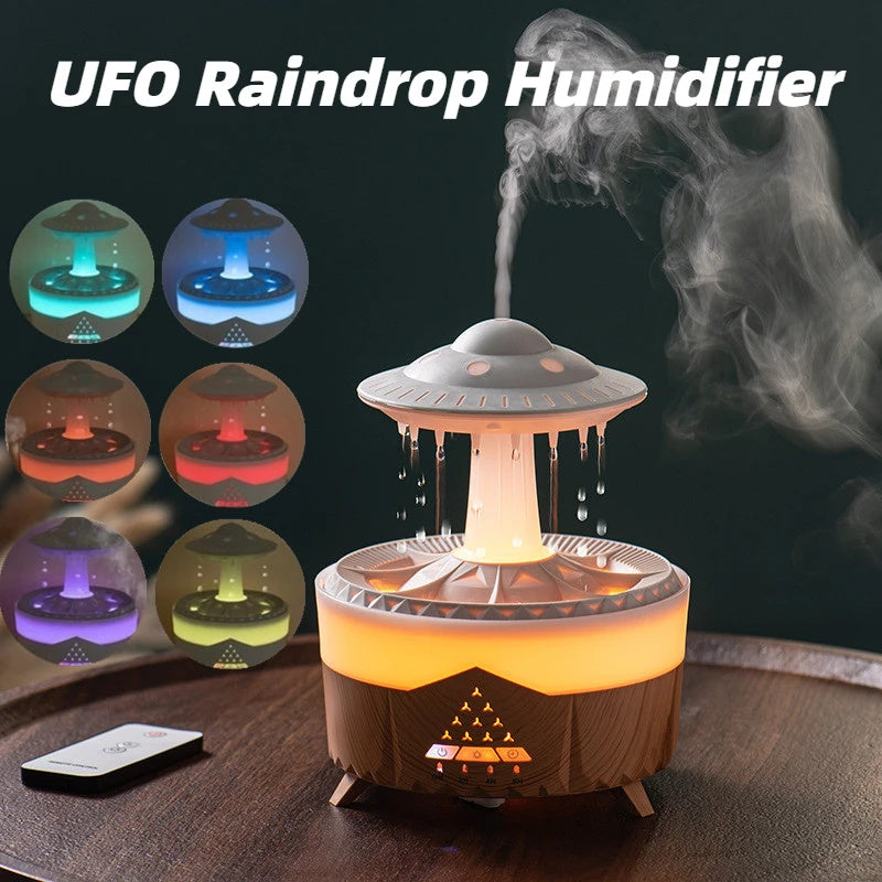UFO Rain Drop Ultrasonic Humidifier – Essential Oil Diffuser for Home & Office