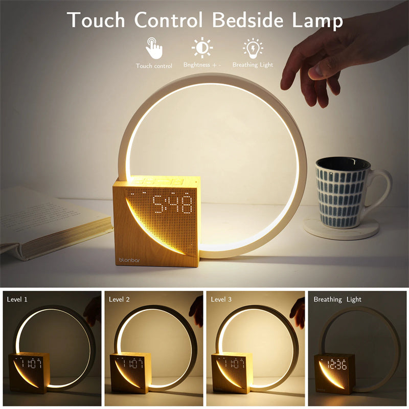 Smart Touch Table Lamp with Alarm, Soothing Sounds & Adjustable Brightness – Ideal for Bedroom or Desk